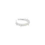 Dice Kayek Pearl Embroidered Headband in White | Hair Accessories | Coveti