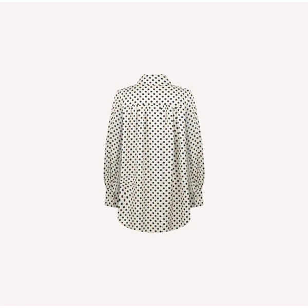 Dice Kayek Polka-Dot Bow-Tie Shirt in Black and White Dots | Shirts | Coveti