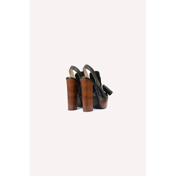 Dice Kayek Pompon Platform Heels in Black | Heels | Coveti