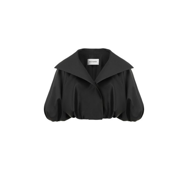 Dice Kayek Sculptural Cropped Jacket in Black | Jackets | Coveti
