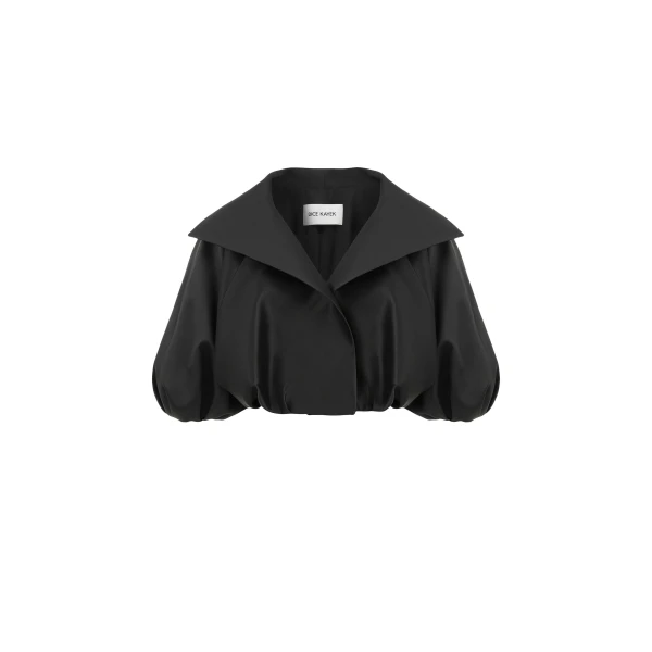 Dice Kayek Sculptural Cropped Jacket in Black | Jackets | Coveti