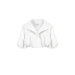 Dice Kayek Sculptural Cropped Jacket in White | Jackets | Coveti