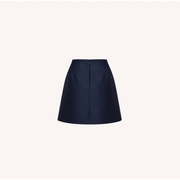 Dice Kayek Sculptural Fold Mini Skirt in Navy | Mini Skirts | Coveti