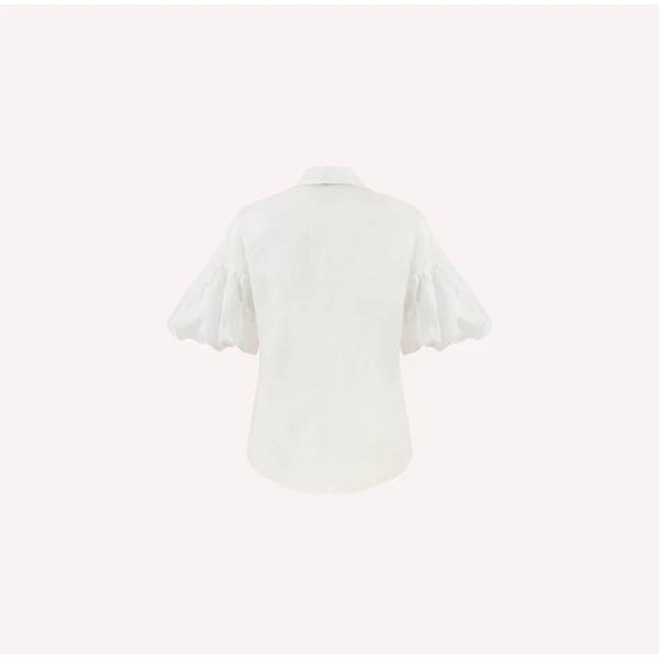 Dice Kayek Signature Cotton Voile Shirt in Optic White | Shirts | Coveti