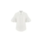 Dice Kayek Signature Cotton Voile Shirt in Optic White | Shirts | Coveti