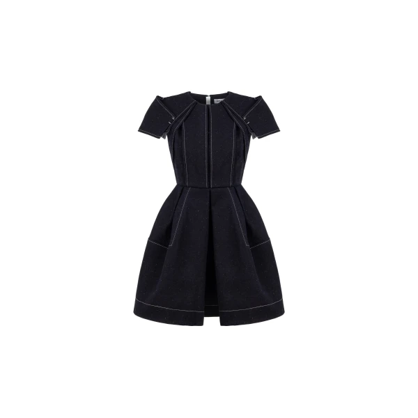 Signature Denim Dress with Contrast Stitching in Indigo