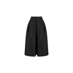 Dice Kayek Signature Sculptural Satin Midi Skirt in Black | Midi Skirts | Coveti
