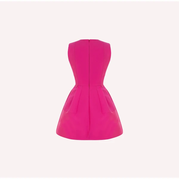 Dice Kayek Signature Sleeveless Mini Dress in Fuchsia | Mini Dresses | Coveti