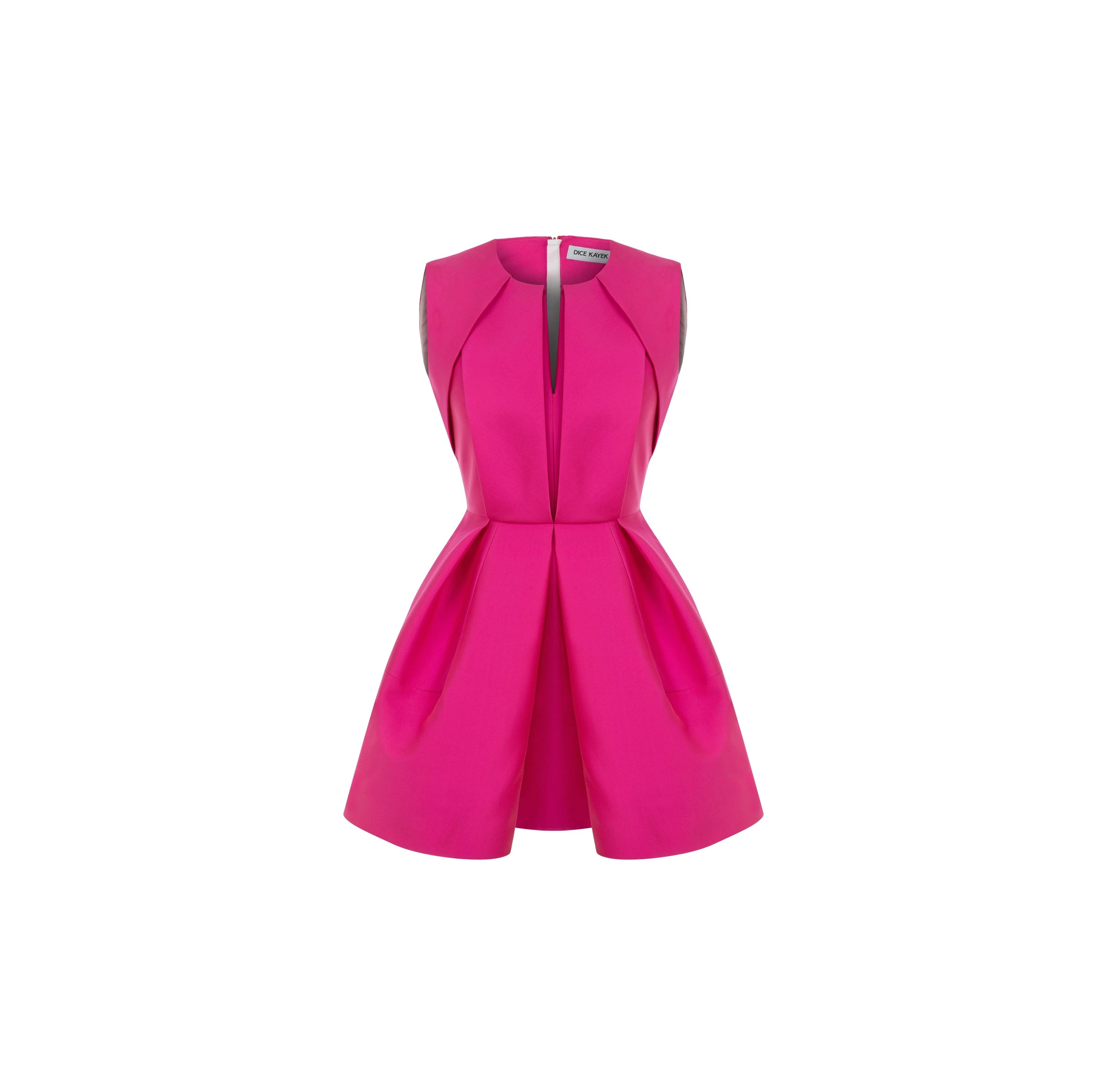 Dice Kayek Signature Sleeveless Mini Dress in Fuchsia Dice Kayek Signature Sleeveless Mini Dress in Fuchsia | Mini Dresses | Coveti