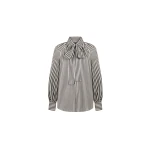 Dice Kayek Silk Blouse with Bow Tie in Brown Stripe | Blouse | Coveti