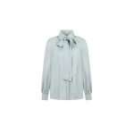 Dice Kayek Silk Tie Blouse in Nile | Blouse | Coveti