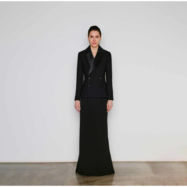 Dice Kayek Sleek Black High-Waisted Maxi Skirt | Maxi Skirts | Coveti
