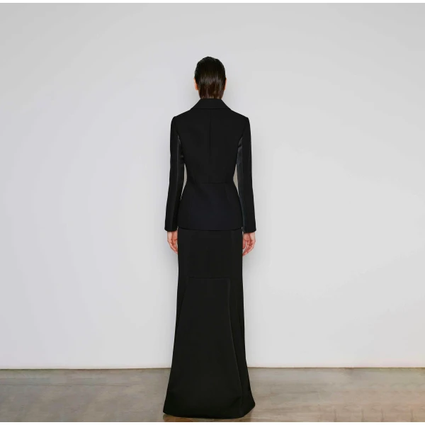Dice Kayek Sleek Black High-Waisted Maxi Skirt | Maxi Skirts | Coveti