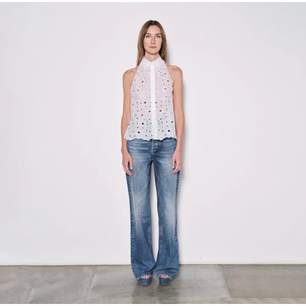 Dice Kayek Straight Leg Jeans in Blue | Denim | Coveti