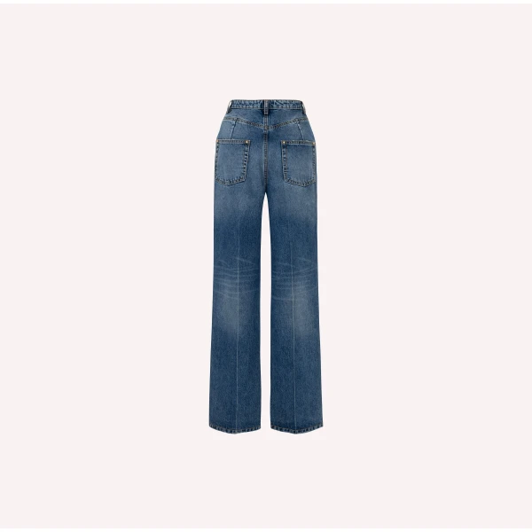 Dice Kayek Straight Leg Jeans in Blue | Denim | Coveti
