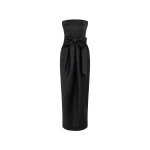 Dice Kayek Strapless Bow-Detail Satin Gown in Black | Evening Gowns | Coveti