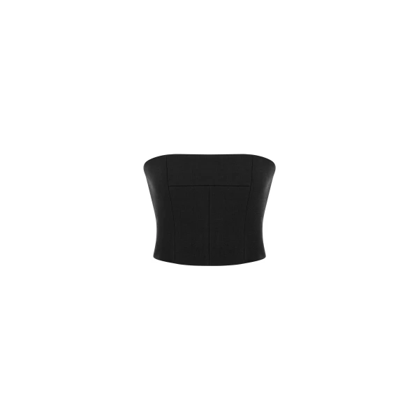 Dice Kayek Strapless Corset Top in Black | Sleeveless | Coveti