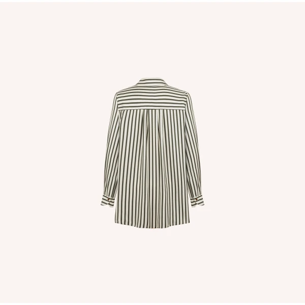 Dice Kayek Striped Butterfly Silk Shirt in Khaki Stripe | Shirts | Coveti