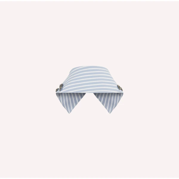 Dice Kayek Striped Crystal Embellished Collar in Blue Stripe | Collar | Coveti