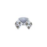Dice Kayek Striped Crystal Embellished Collar in Blue Stripe | Collar | Coveti