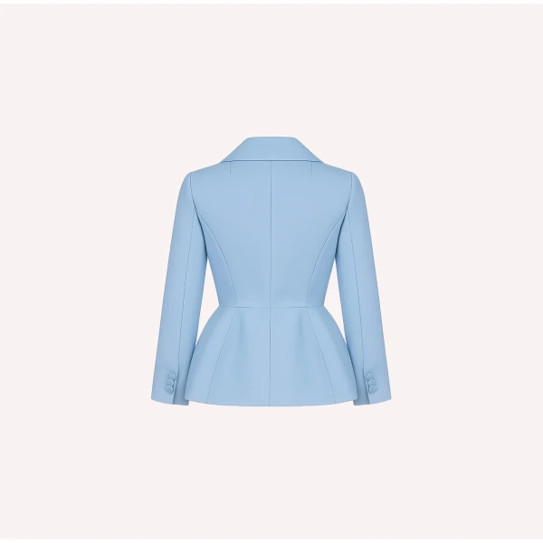 Dice Kayek Tailored Peplum Blazer in Blue | Blazers | Coveti