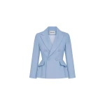 Dice Kayek Tailored Peplum Blazer in Blue | Blazers | Coveti