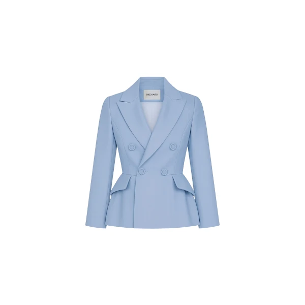 Tailored Peplum Blazer in Blue