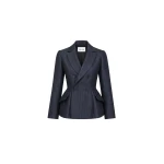 Dice Kayek Tailored Peplum Jacket in Denim | Jackets | Coveti