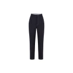 Dice Kayek Tapered Denim Pants with Contrast Stitching in Indigo | Denim | Coveti
