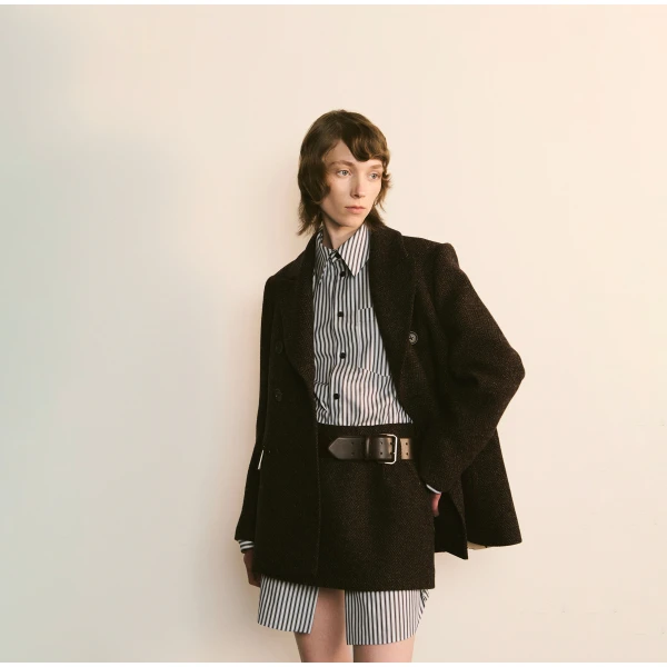 Dice Kayek Textured Wool Jacket in Brown | Jackets | Coveti