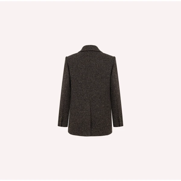 Dice Kayek Textured Wool Jacket in Brown | Jackets | Coveti