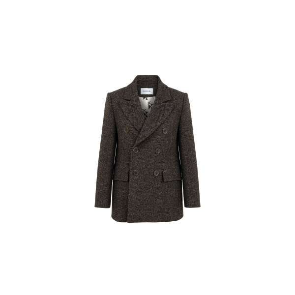 Dice Kayek Textured Wool Jacket in Brown | Jackets | Coveti
