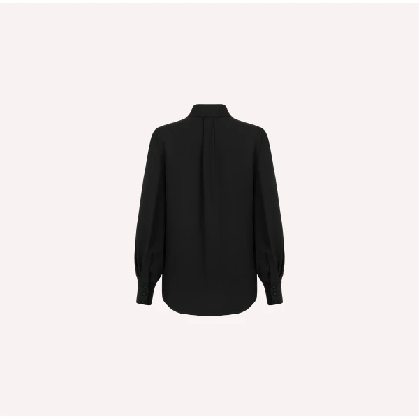 Dice Kayek Tied Neck Classic Blouse in Black | Blouse | Coveti