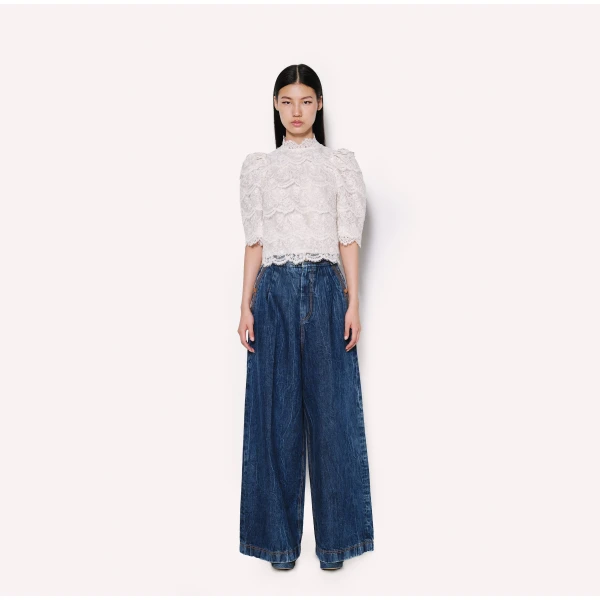 Dice Kayek Wide-Leg Jeans in Blue | Denim | Coveti