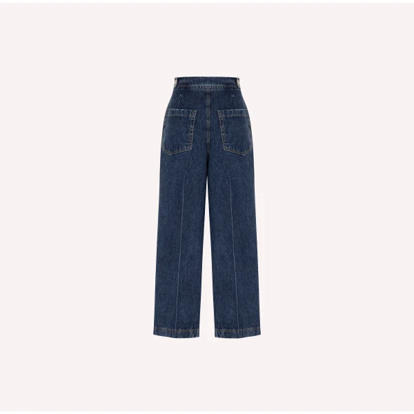 Dice Kayek Wide-Leg Jeans in Blue | Denim | Coveti