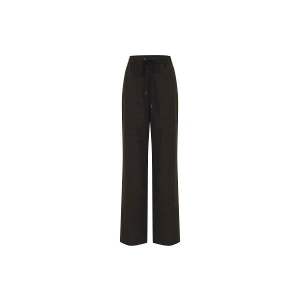 Dice Kayek Wool Tailored Drawstring Trousers in Brown | Tailored pants | Coveti