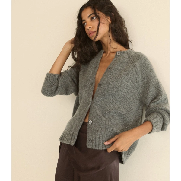 Doen Adley Cardigan in Charcoal Melange | Cardigans | Coveti, view 2