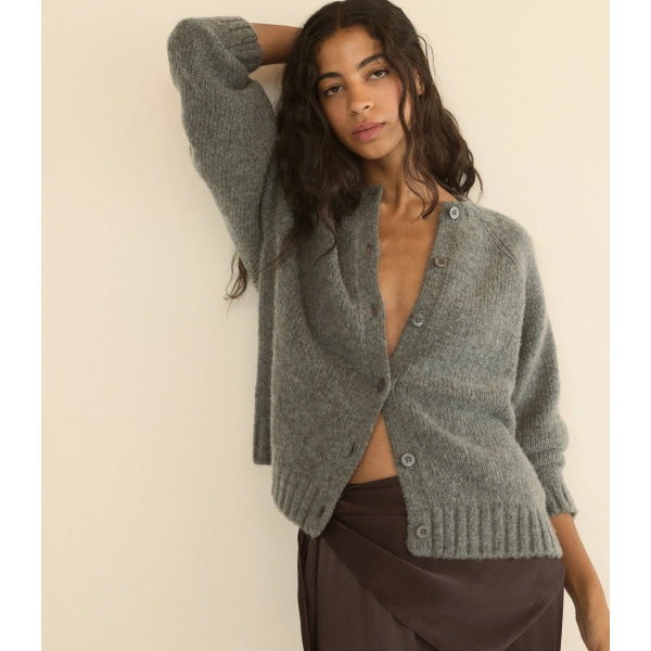Doen Adley Cardigan in Charcoal Melange | Cardigans | Coveti, view 3