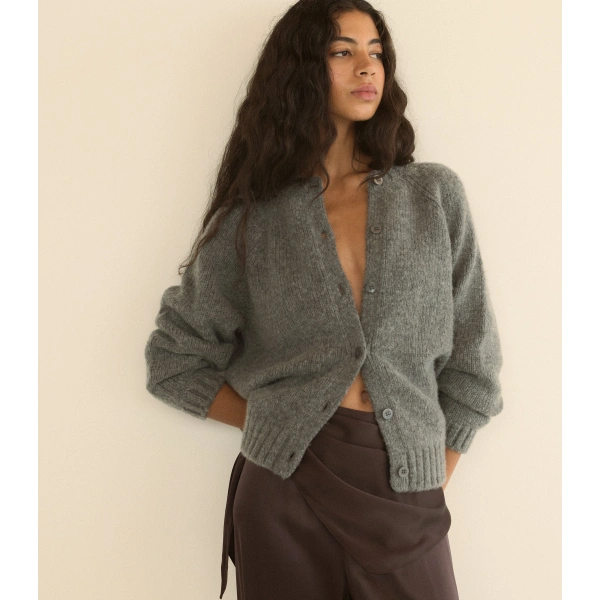 Doen Adley Cardigan in Charcoal Melange | Cardigans | Coveti, view 4