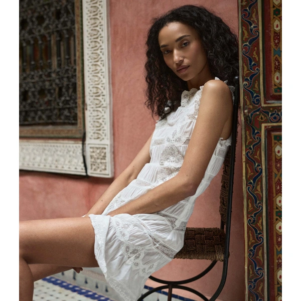 Doen Adrienne Dress in Salt | Mini Dresses | Coveti, view 3