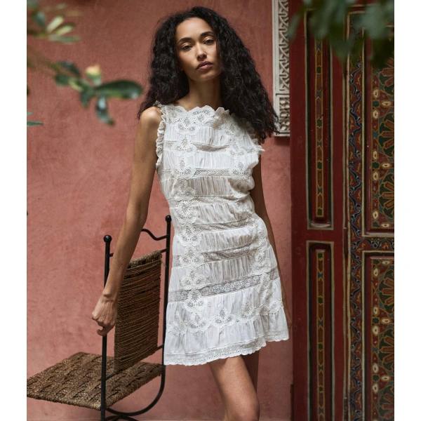 Doen Adrienne Dress in Salt | Mini Dresses | Coveti, view 4