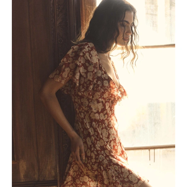 Doen Alcida Dress in Rouge Ambridge Rose | Mini Dresses | Coveti, view 3