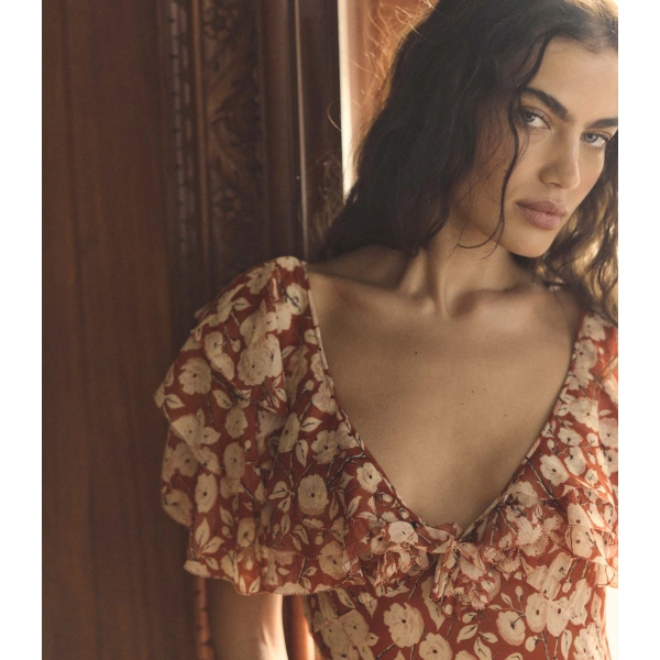 Doen Alcida Dress in Rouge Ambridge Rose | Mini Dresses | Coveti, view 6