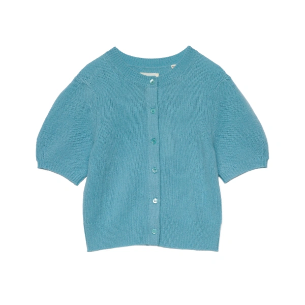 Doen Alesia Cashmere Cardigan in Deep Aquamarine | Cardigans | Coveti