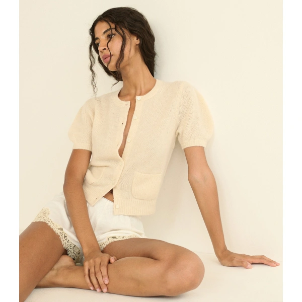 Doen Alesia Cashmere Cardigan in Dogwood | Cardigans | Coveti, view 2