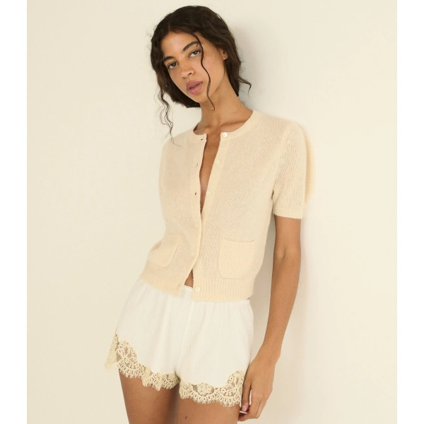 Doen Alesia Cashmere Cardigan in Dogwood | Cardigans | Coveti, view 3