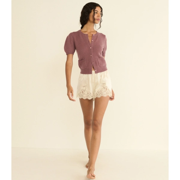 Doen Alesia Cashmere Cardigan in Rose Mauve | Cardigans | Coveti, view 3
