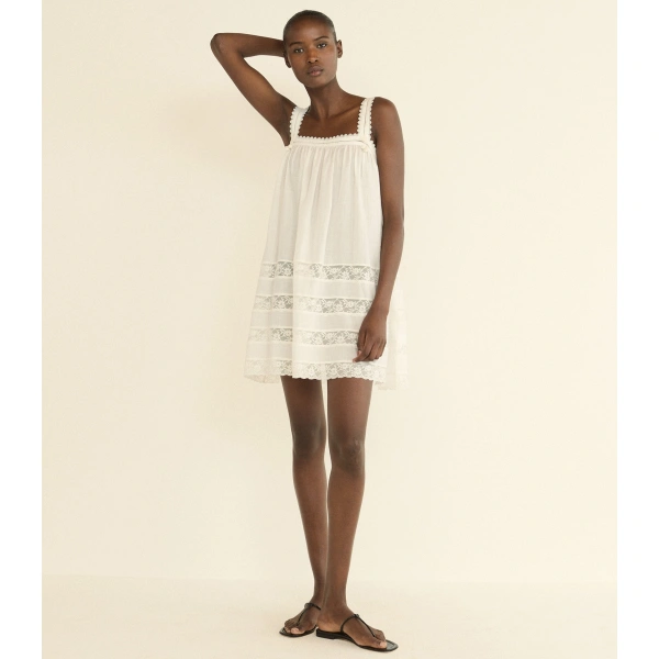 Doen Aloise Dress in Salt | Mini Dresses | Coveti, view 3
