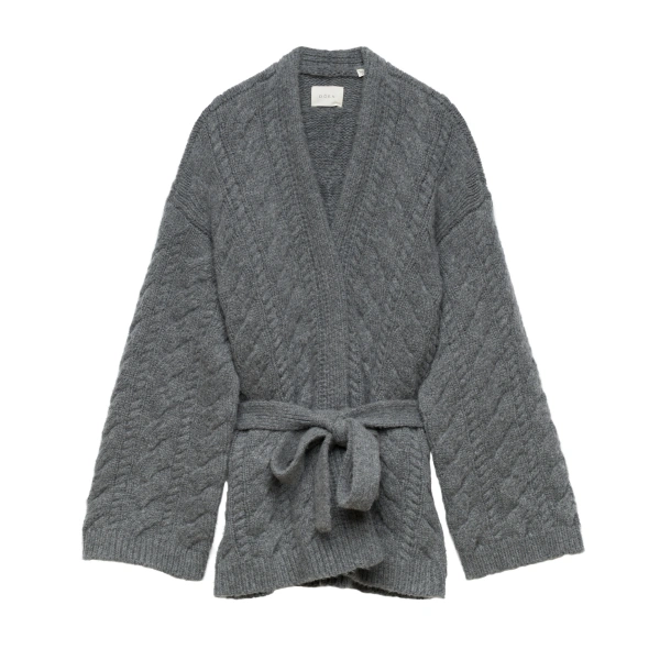 Doen Alpine Cardigan in Charcoal Melange | Cardigans | Coveti