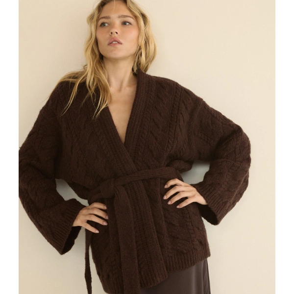 Doen Alpine Cardigan in Sycamore Bark | Cardigans | Coveti, view 2